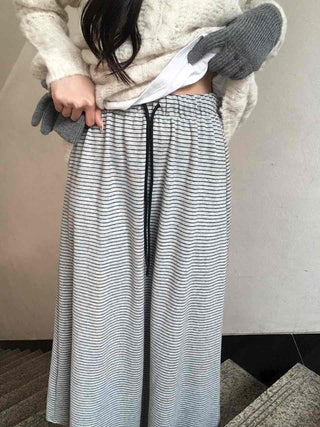 Daily Autumn Striped A-Line Long Skirt