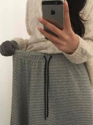 Daily Autumn Striped A-Line Long Skirt