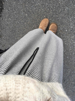 Daily Autumn Striped A-Line Long Skirt