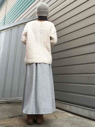Daily Autumn Striped A-Line Long Skirt