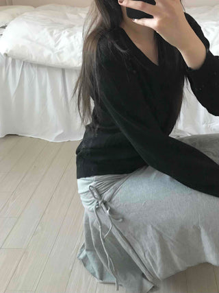 Minimal Cashmere Cozy Fit V-Neck Button Short Cardigan