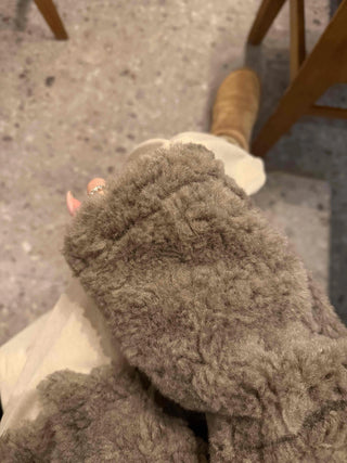 Fuzzy Fleece Big Collar Short Shearling Coat