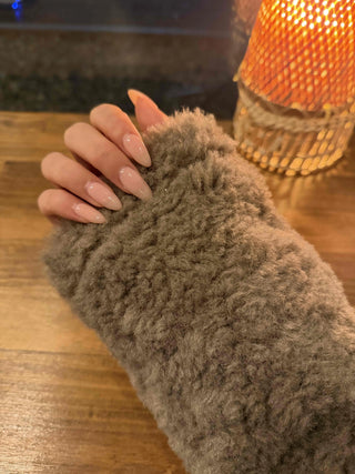 Fuzzy Fleece Big Collar Short Shearling Coat