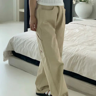 Shino Carpenter Patch Cotton Wide Pants