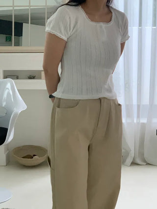 Shino Carpenter Patch Cotton Wide Pants