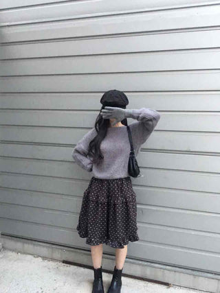 Soft Fuzzy Boat Neck Crop Knit