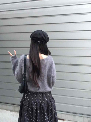 Soft Fuzzy Boat Neck Crop Knit