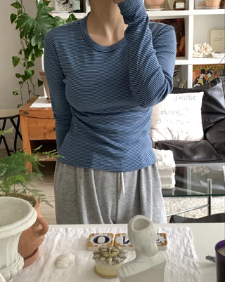 Daily Slim Fit Ribbed Round Neck Long Sleeve T-shirt