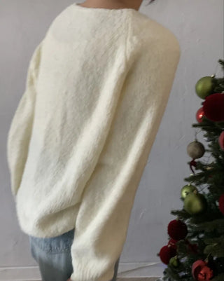 Airy Soft Henley Neck Button Loose Knit
