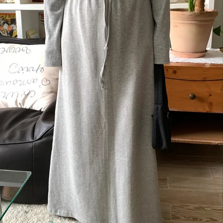 Soft Suede Elastic A-Line Long Skirt