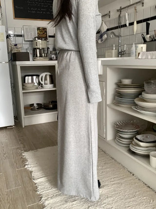 Soft Suede Elastic A-Line Long Skirt