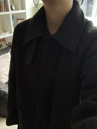 Signature Angora A-Line Banded Collar Short Coat
