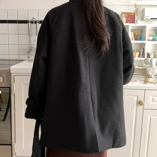Signature Angora A-Line Banded Collar Short Coat