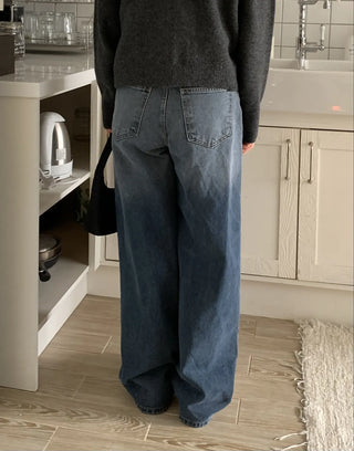 Super wide long denim pants