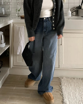 Super wide long denim pants