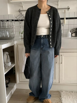 Super wide long denim pants