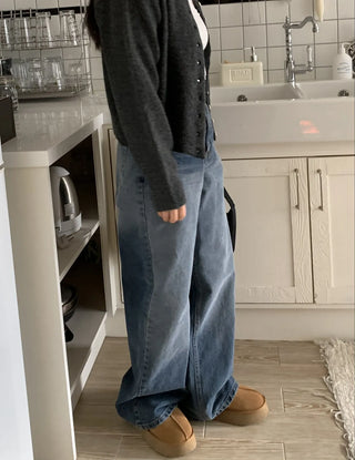 Super wide long denim pants