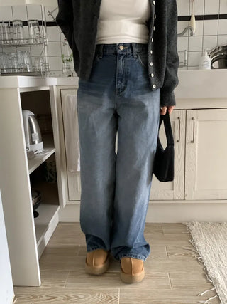 Super wide long denim pants
