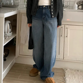 Super wide long denim pants