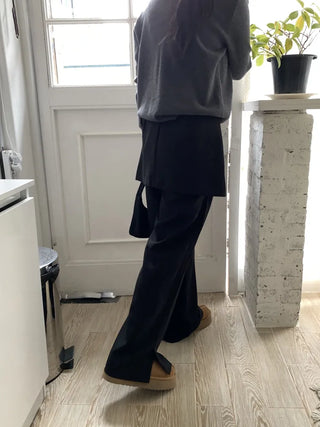 Minimal Wide Pintuck Tailored Slacks
