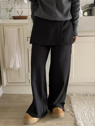 Minimal Wide Pintuck Tailored Slacks