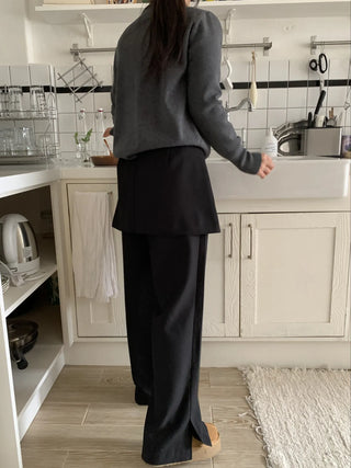 Minimal Wide Pintuck Tailored Slacks