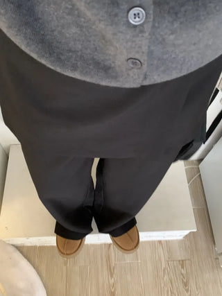 Minimal Wide Pintuck Tailored Slacks