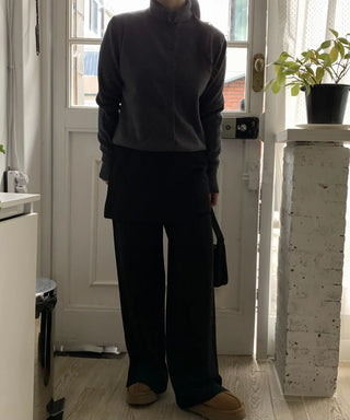 Minimal Wide Pintuck Tailored Slacks