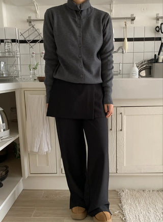 Minimal Wide Pintuck Tailored Slacks