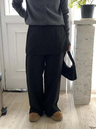 Minimal Wide Pintuck Tailored Slacks