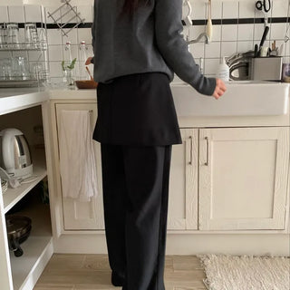 Minimal Wide Pintuck Tailored Slacks