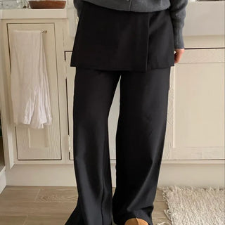 Minimal Wide Pintuck Tailored Slacks
