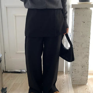 Minimal Wide Pintuck Tailored Slacks