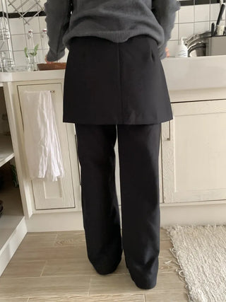 Minimal Wide Pintuck Tailored Slacks