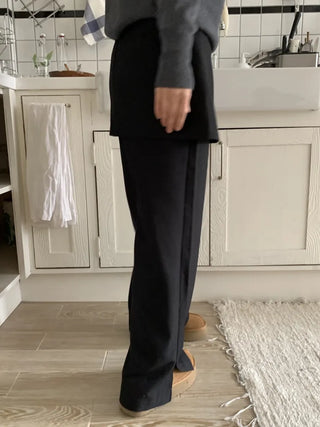 Minimal Wide Pintuck Tailored Slacks
