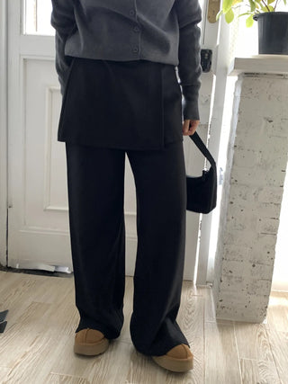 Minimal Wide Pintuck Tailored Slacks