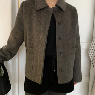 Vintage Angora Fudge Texture Single Short Coat