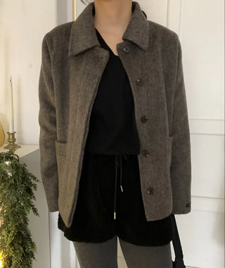 Vintage Angora Fudge Texture Single Short Coat