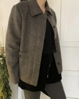 Vintage Angora Fudge Texture Single Short Coat