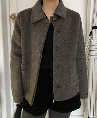 Vintage Angora Fudge Texture Single Short Coat