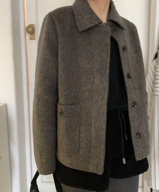 Vintage Angora Fudge Texture Single Short Coat
