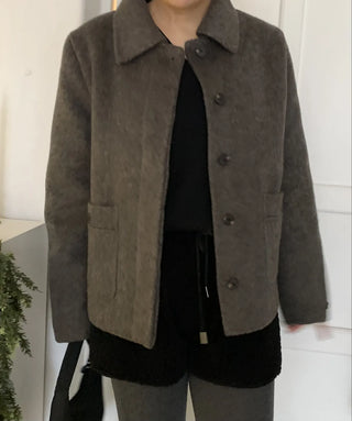 Vintage Angora Fudge Texture Single Short Coat
