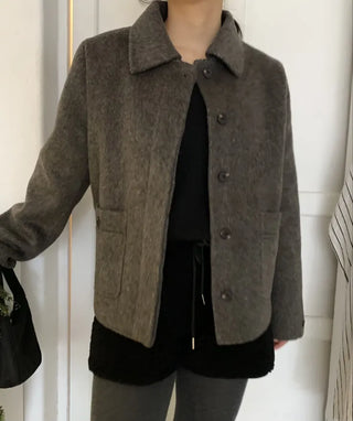 Vintage Angora Fudge Texture Single Short Coat