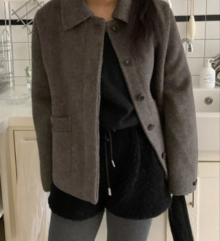 Vintage Angora Fudge Texture Single Short Coat
