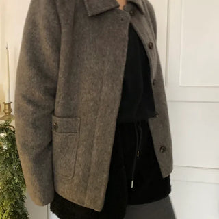Vintage Angora Fudge Texture Single Short Coat
