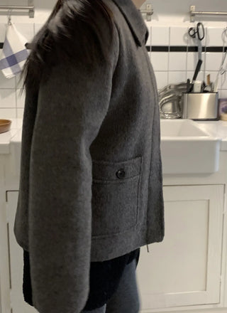 Vintage Angora Fudge Texture Single Short Coat
