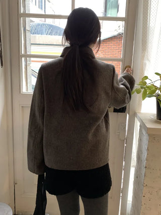 Vintage Angora Fudge Texture Single Short Coat