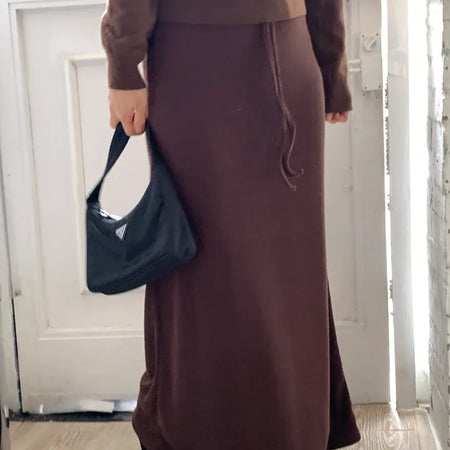 Stitch Point Mermaid Maxi Long Skirt