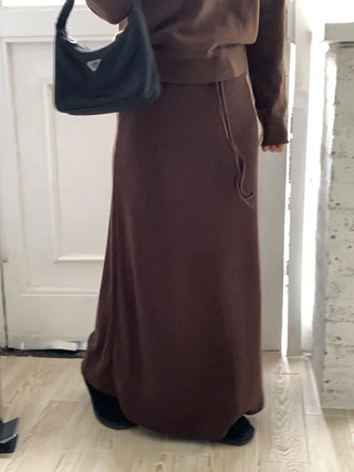 Stitch Point Mermaid Maxi Long Skirt