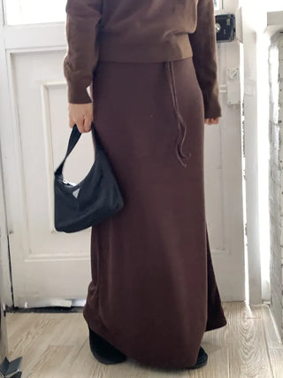 Stitch Point Mermaid Maxi Long Skirt